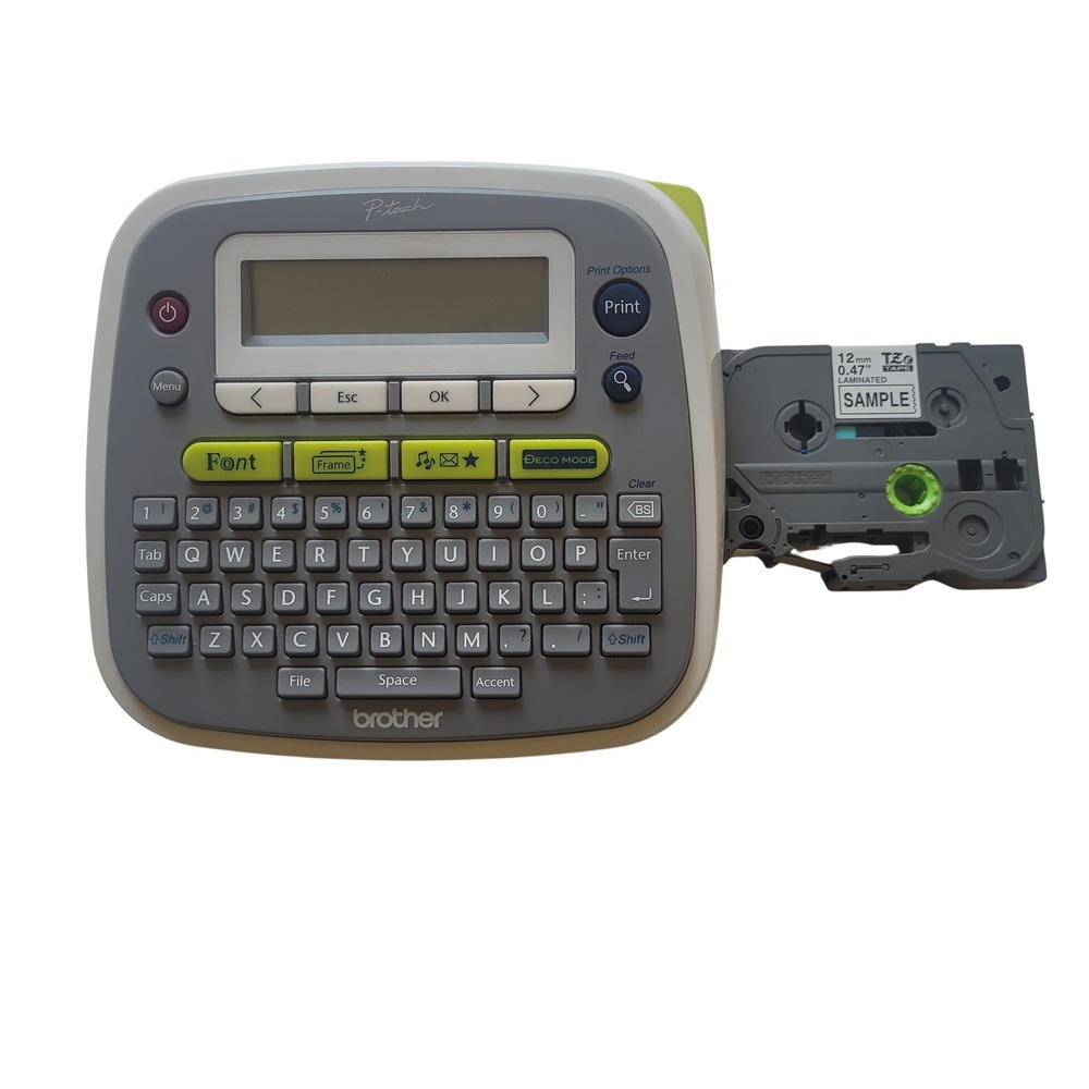 Brother P-Touch PT-D200 Label Maker White Gray QWERTY Keyboard TZe Tape Printer